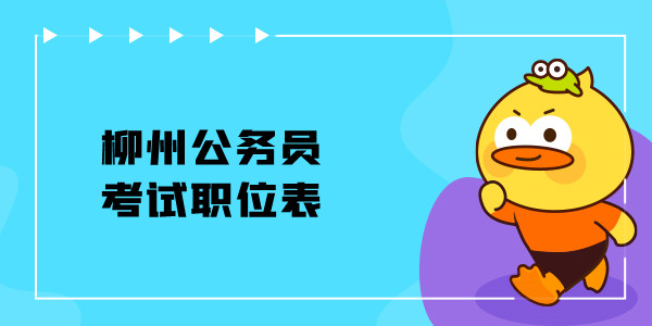 柳州公务员职位表